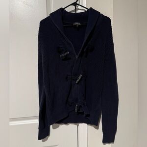 Men’s Express Navy Toggle and Zipper Cardigan size medium
